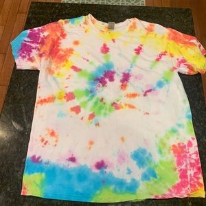 Large, tie-dye t-shirt, gildan.